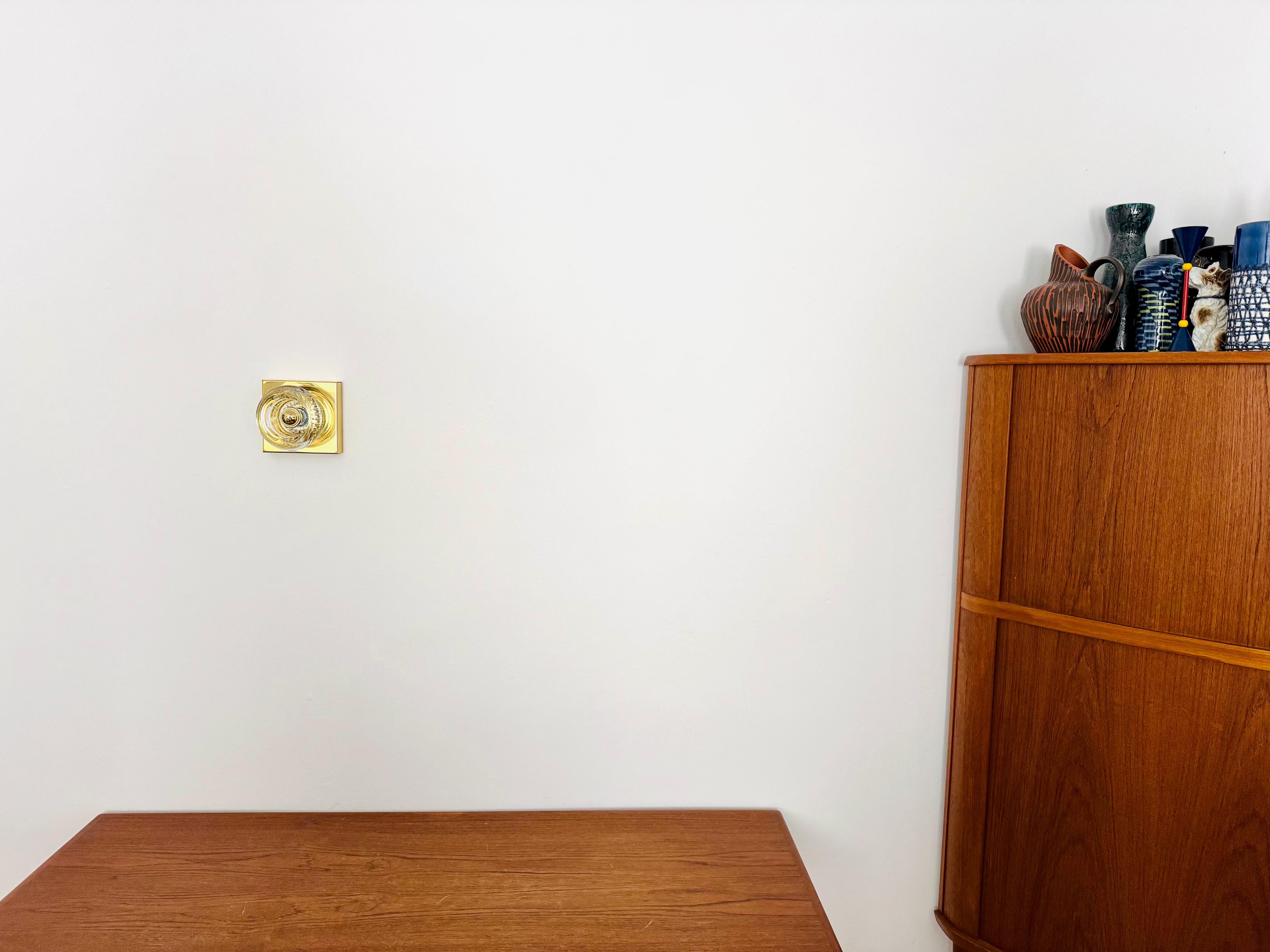 Juego de 2 lámparas de pared o empotrables de cristal by Cosack mediados del siglo XX en venta