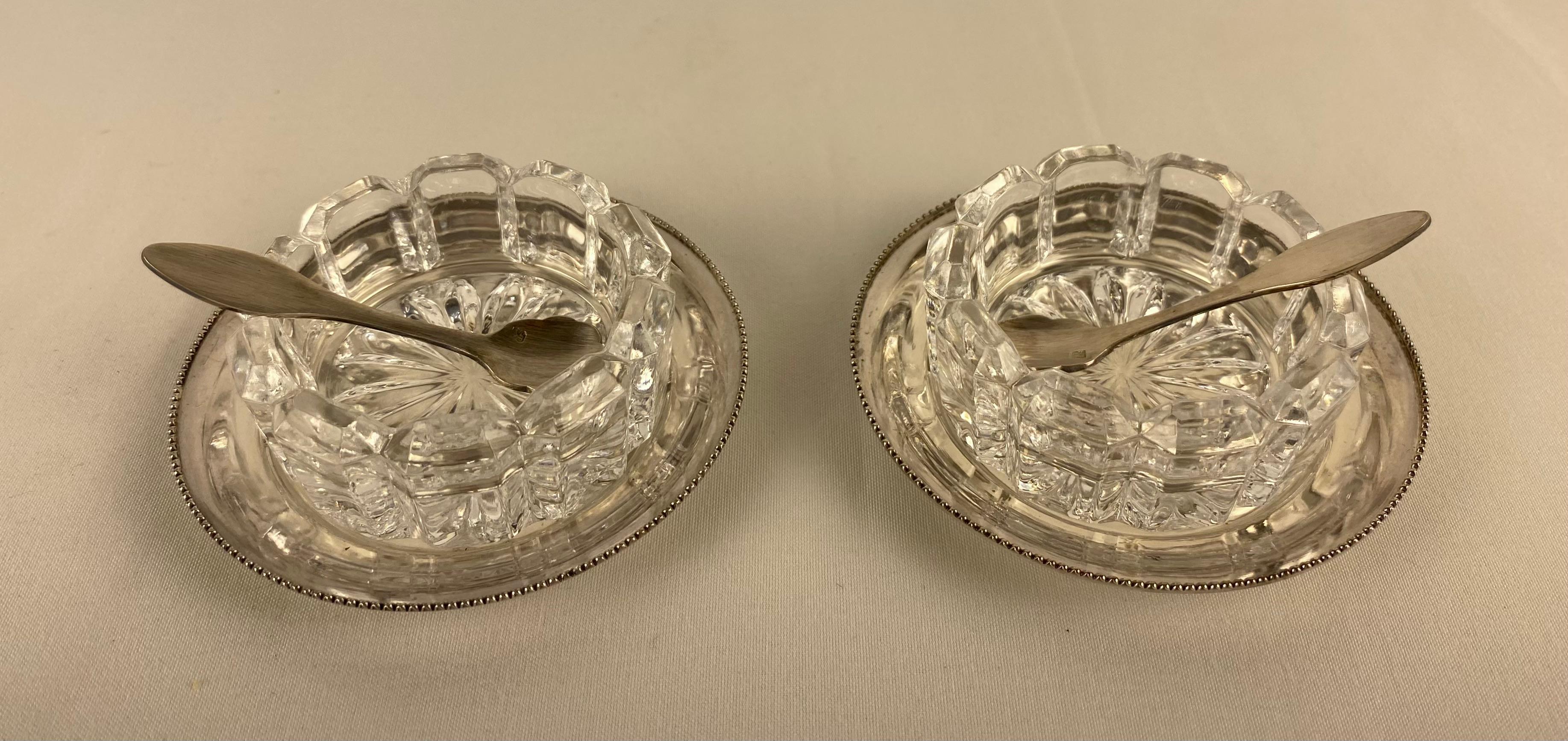 Juego de 2 saleros y pimenteros de cristal estilo Art Déco de Saglier France siglo XX en venta
