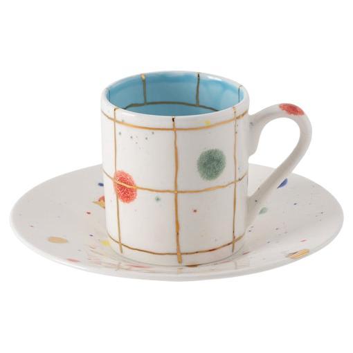 Set of 2 Crystal Straight Coffee Cup & Saucer