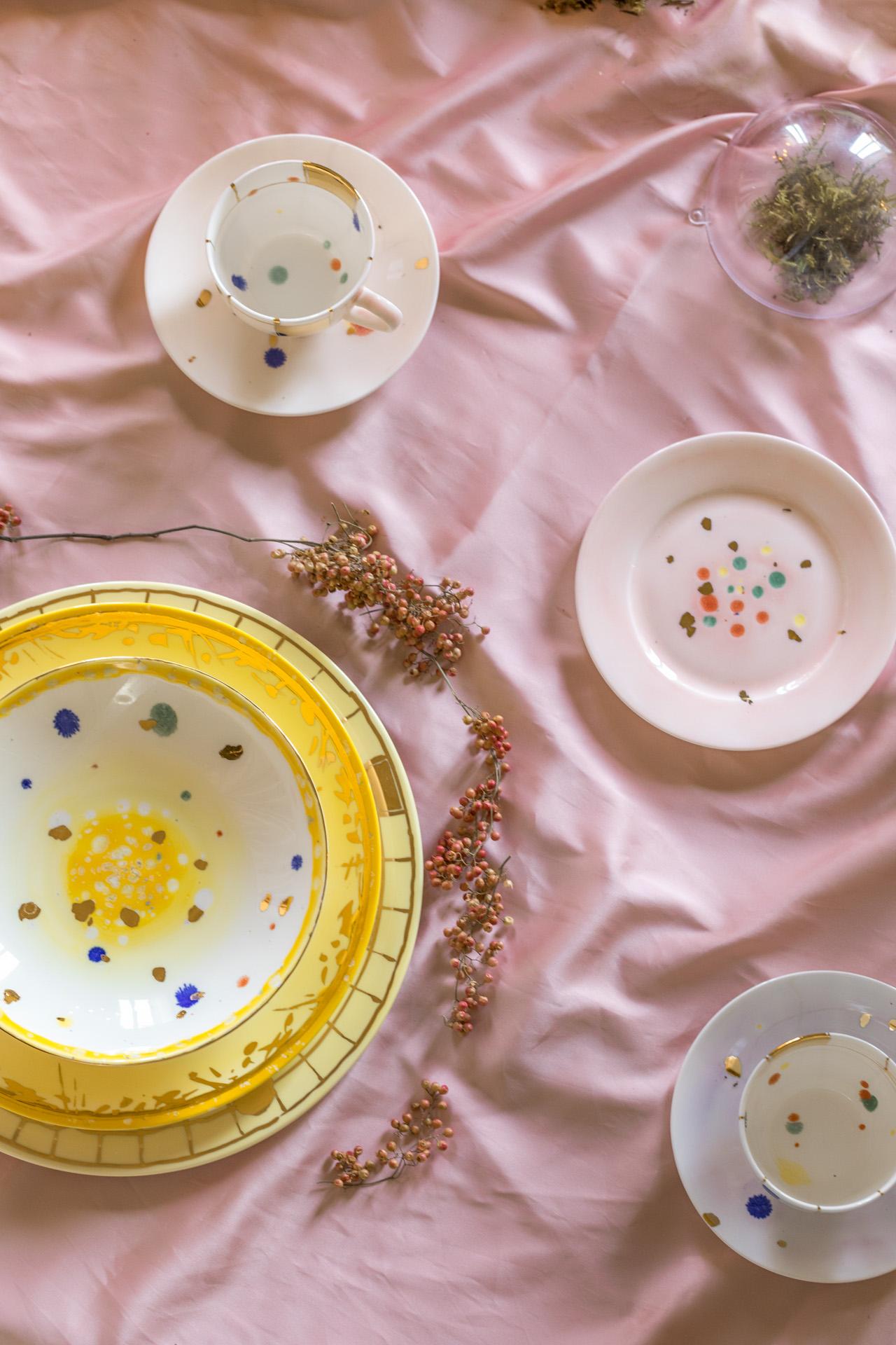 2er-Set Teetasse und Untertasse aus Kristall gerade (Gold) im Angebot