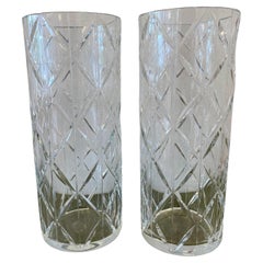 Set of 2 crystal vases by Ingegerd Råman for Orrefors.
