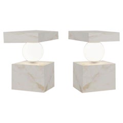 Set of 2, Cs, Side Table, Calacatta Gold by Sissy Daniele