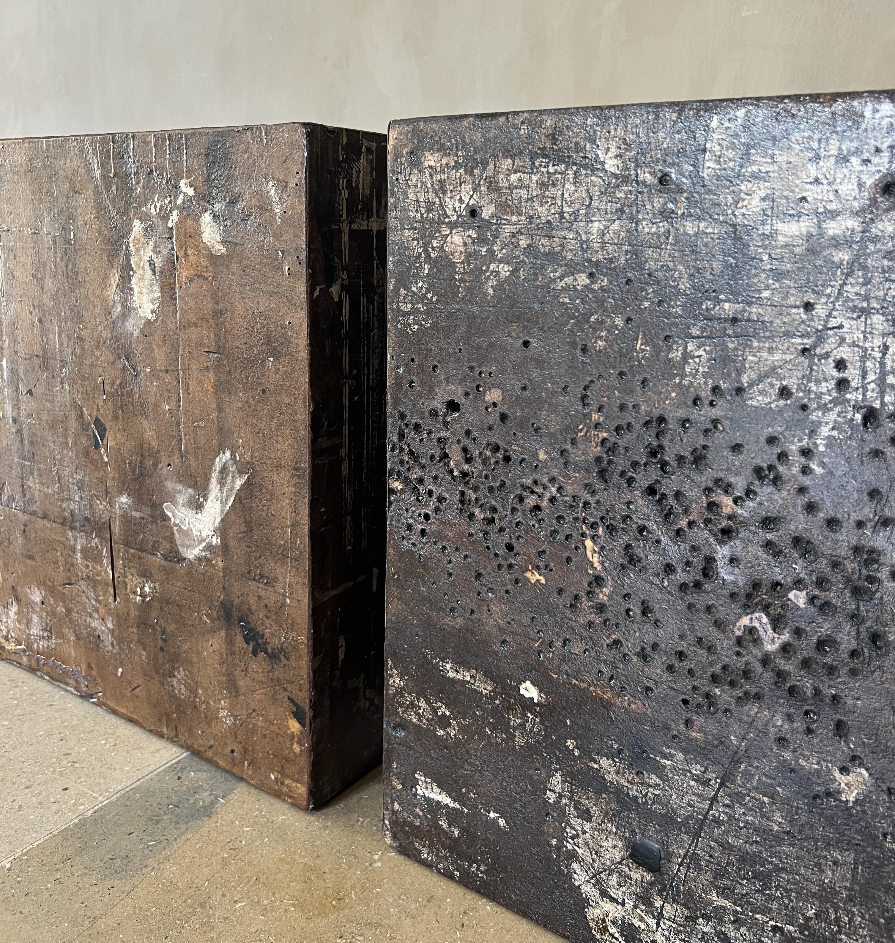 Plywood Set of 2 CUBES nightstands sidetables from reclaimed wood