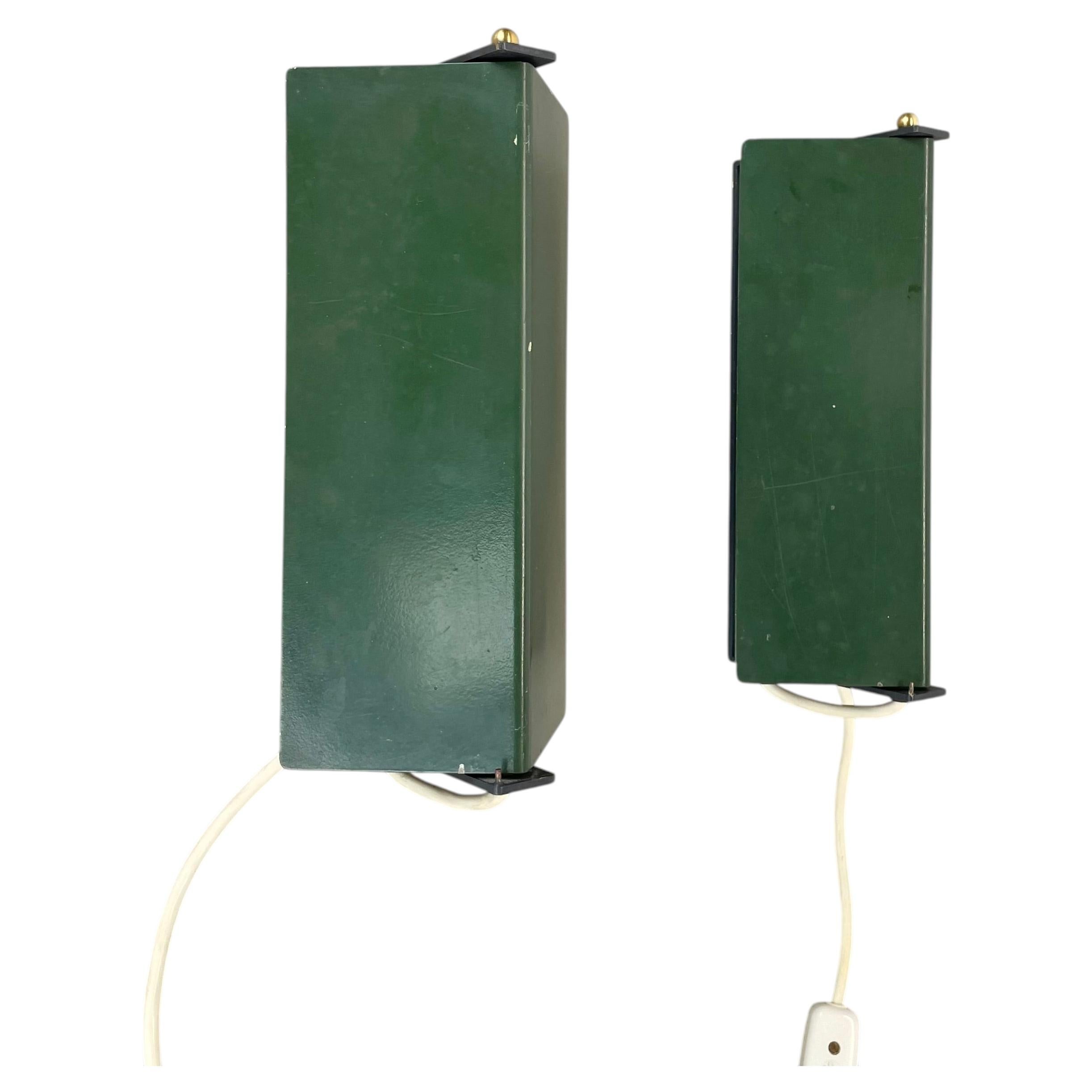 set of 2 cubic Charlotte Perriand LES ARCS Style Wall Lights, FRANCE 1960s