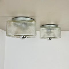 set of 2 CUBIC Ice Glass Ceiling Light, by J. T. Kalmar Lights, Austria, 1970s