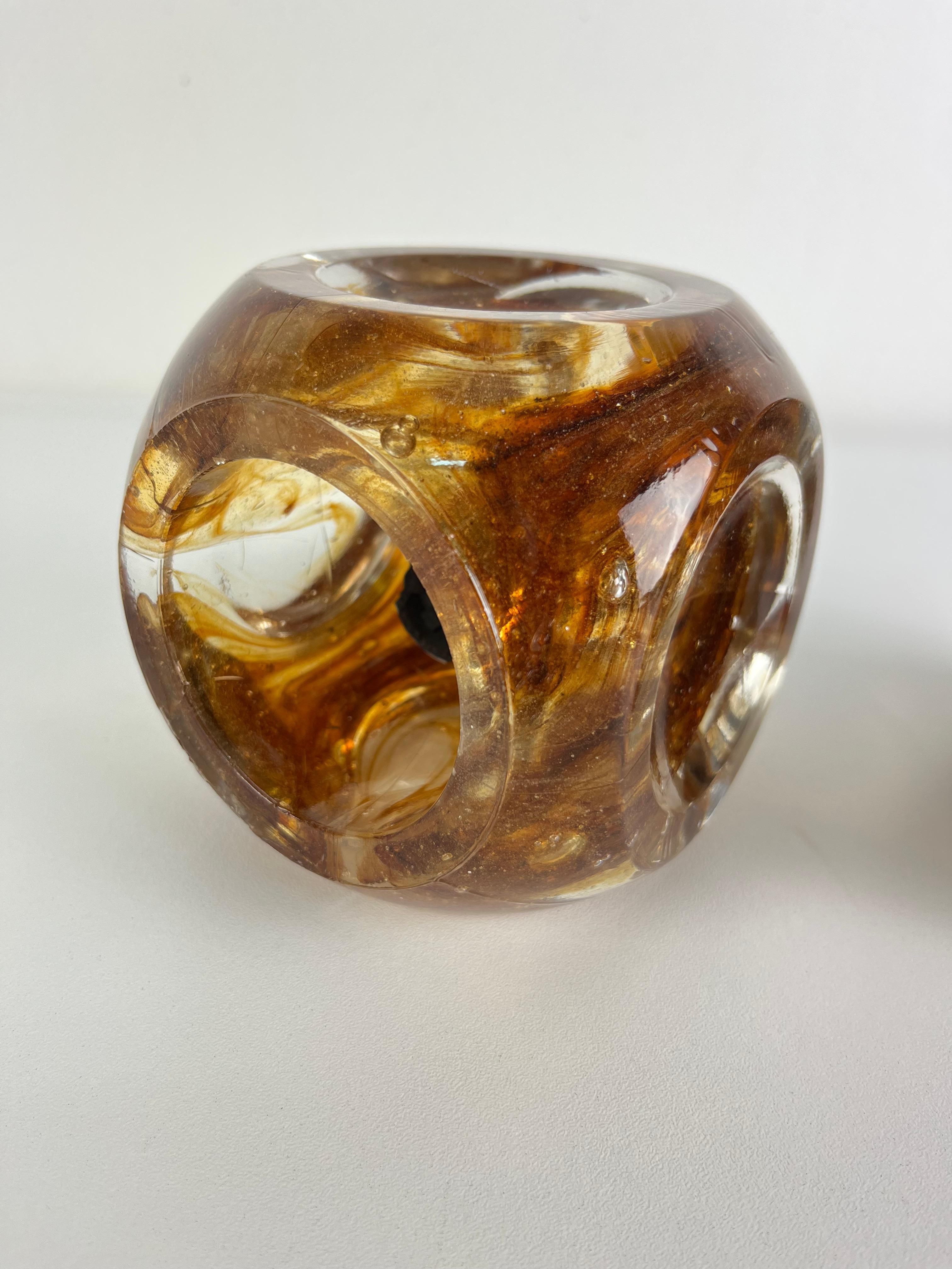 Métal Ensemble de 2 appliques cubiques en verre Murano Glass, Made in Italy 1970 en vente
