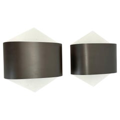 Ensemble de 2 lampes murales cubiques Dieter Witte, Rolf Krüger pour STAFF Leuchten, 1970