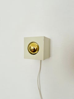 Set of 2 Cubist 1970s Modernist Metal Wall or Table Lamps