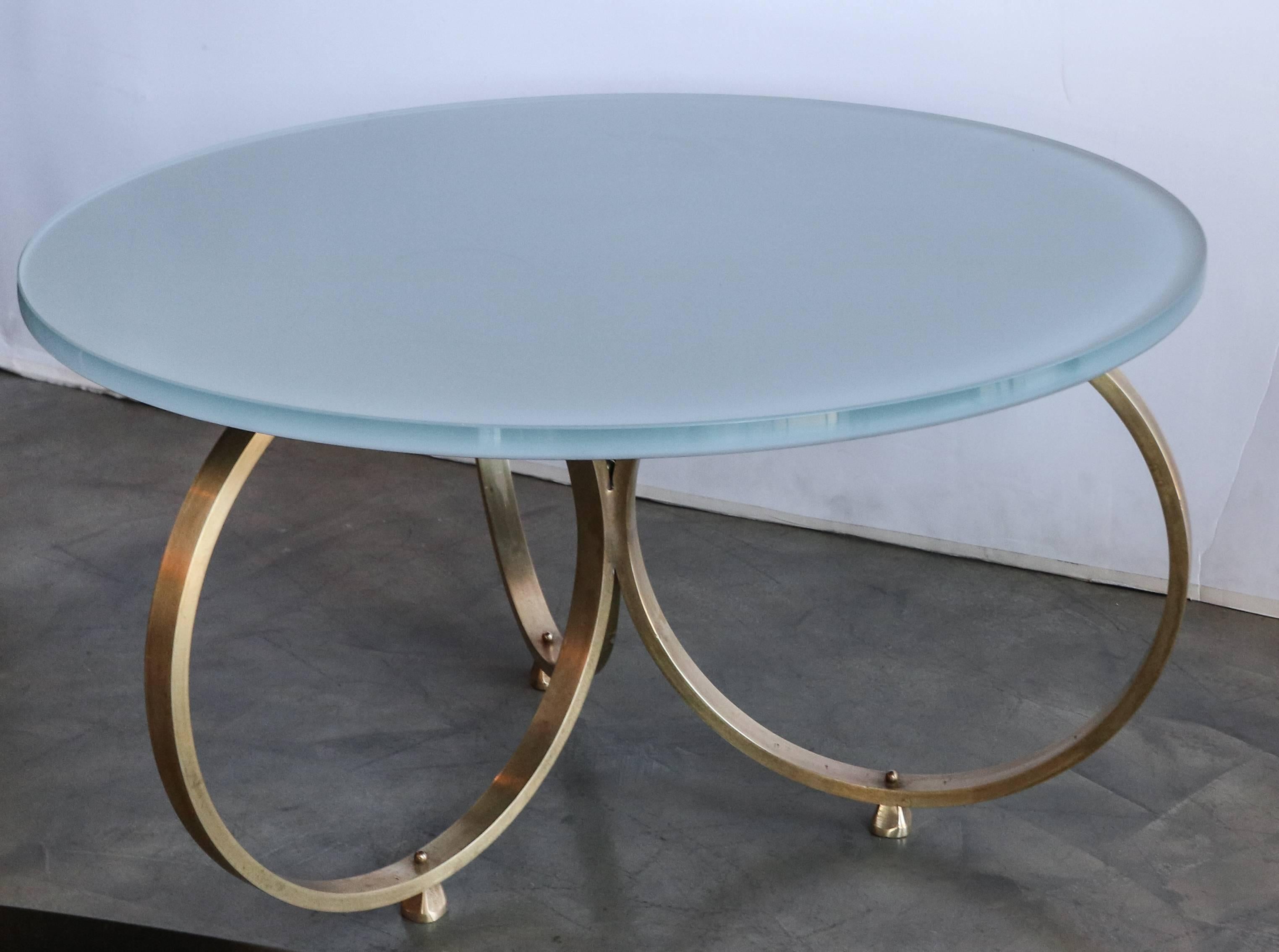 brass coffee table with glass top