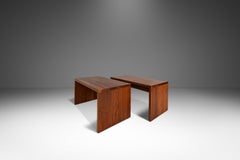 Set of 2 Custom-made Studio / Gallery Benches in in Walnut, USA, c. 1980s