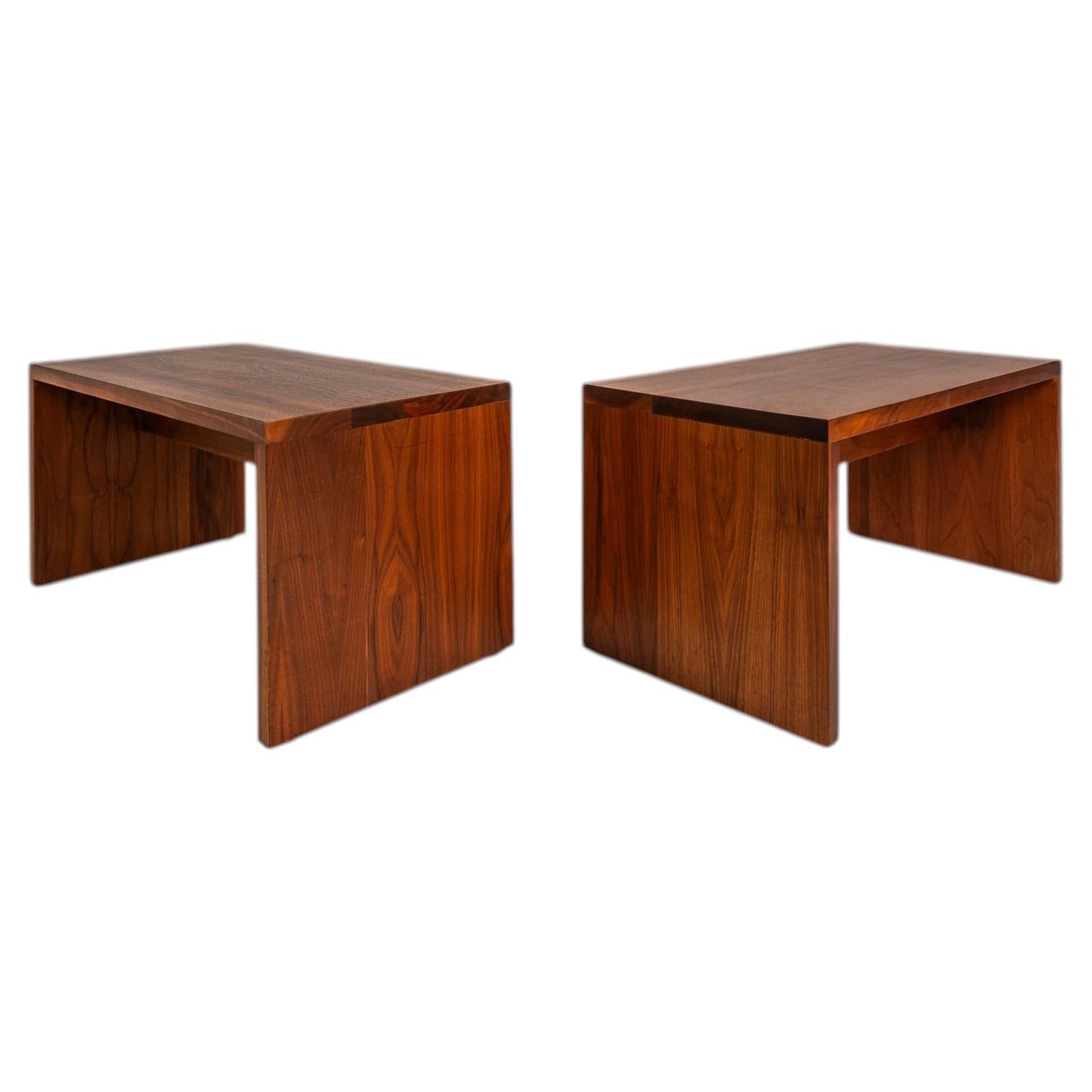 Set of 2 Custom-made Studio / Gallery Benches in in Walnut, USA, c. 1980s