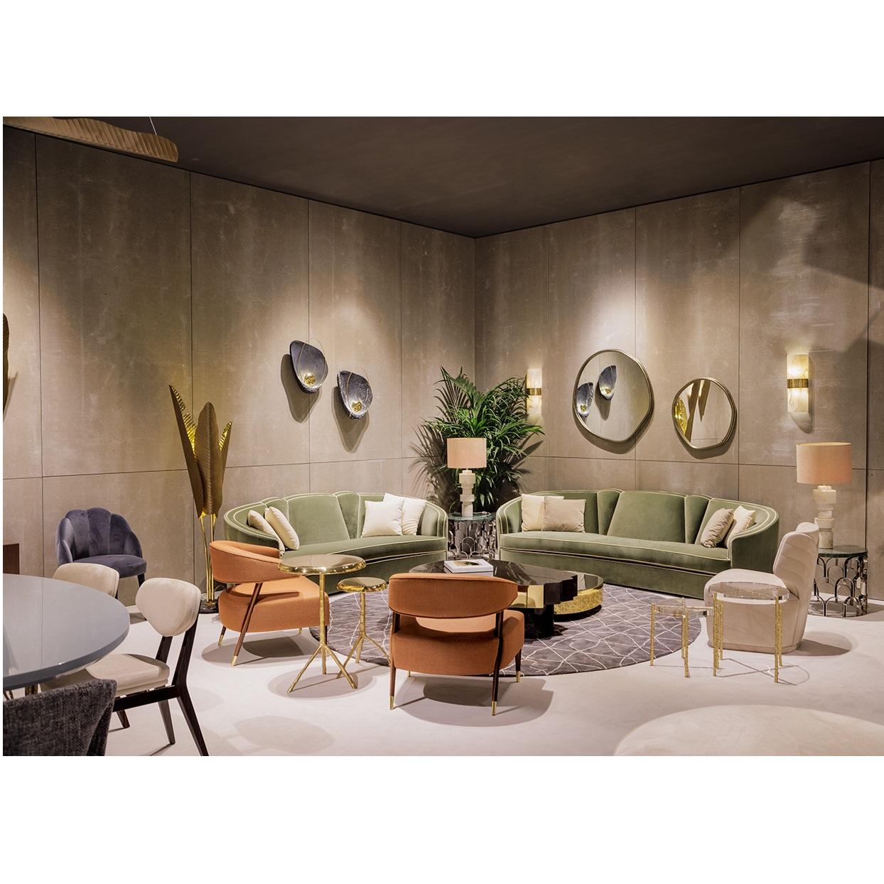 Ensemble de 2 tables d'appoint personnalisables avec plateau en acrylique cristal et pieds en laiton Neuf - En vente à NEW YORK, NY