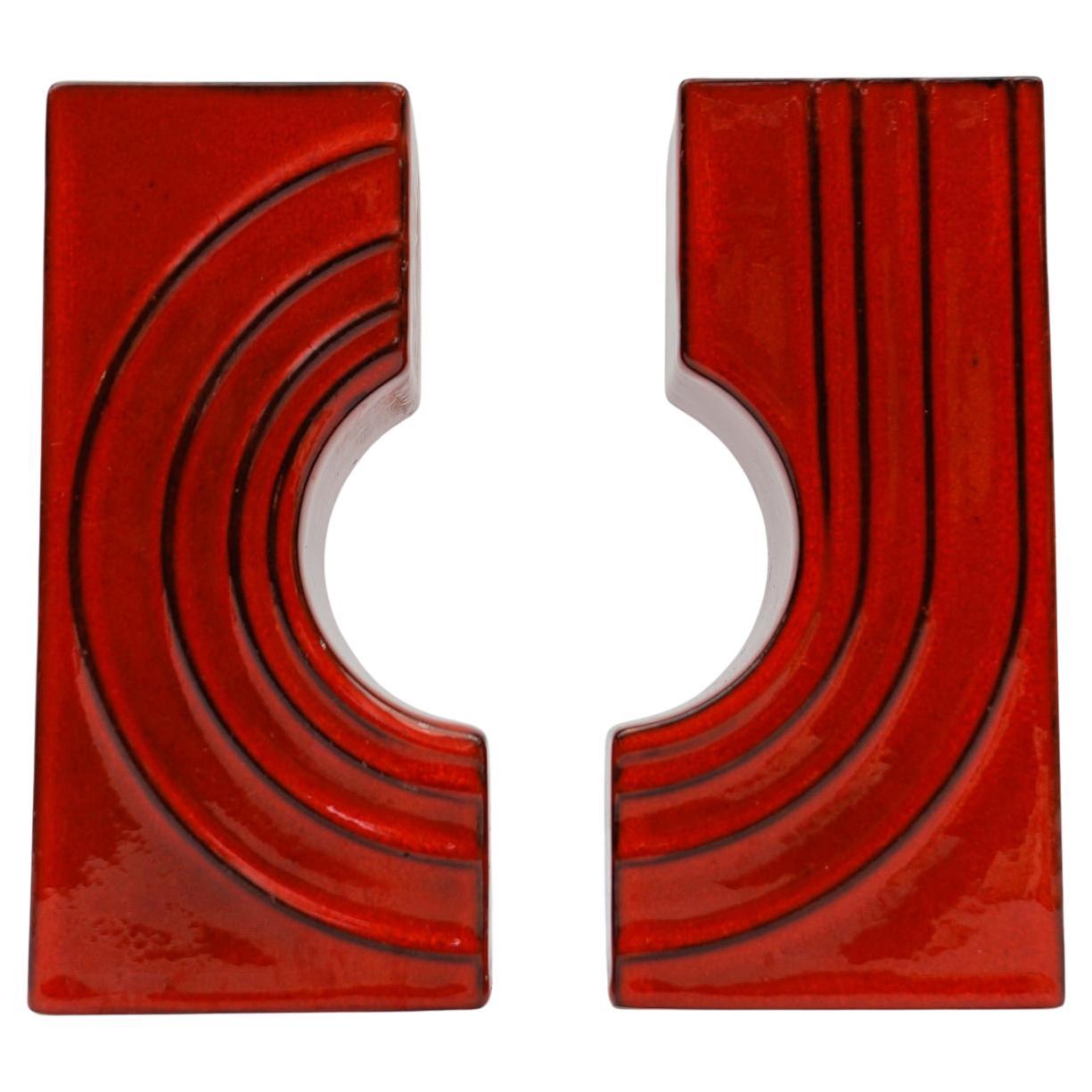 Juego de 2 jarrones de cerámica "Ciclón" de Cari Zalloni para Steuler, años 70 en venta