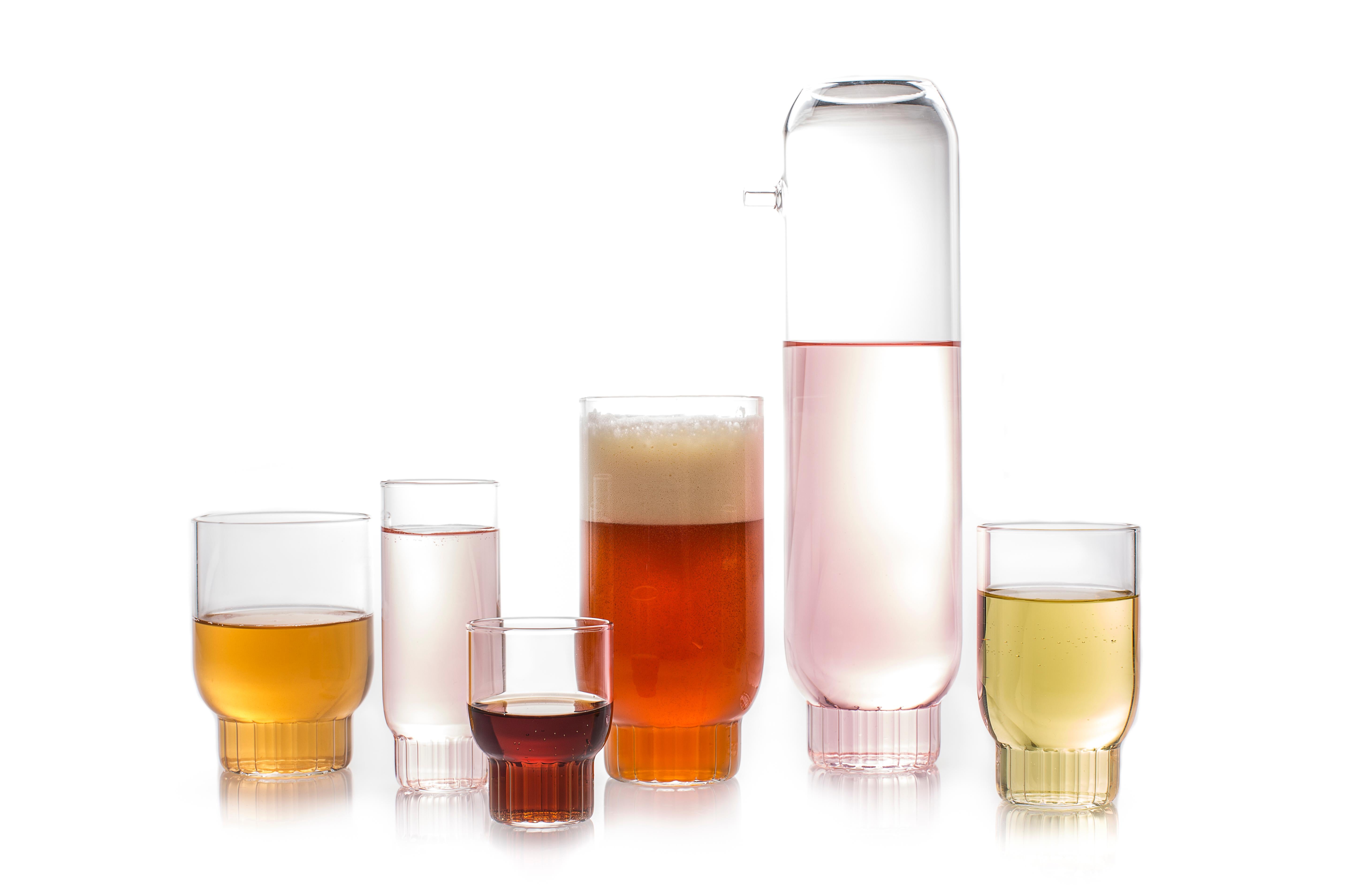 Hand-Crafted EU Clients Pair Czech Contemporary Rasori Large Highball Beer Glasses in Stock