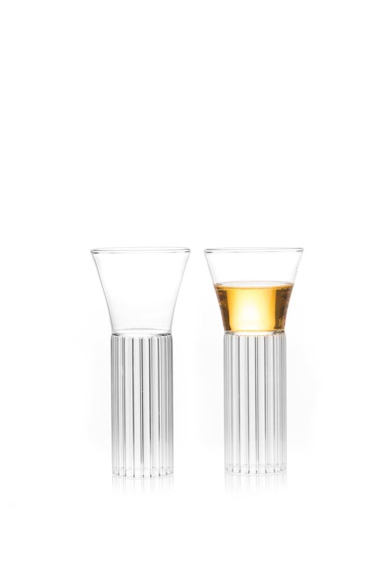 Czech EU Clients Set of 2 Contemporary Sofia Small Cocktail Wine Glasses in Stock