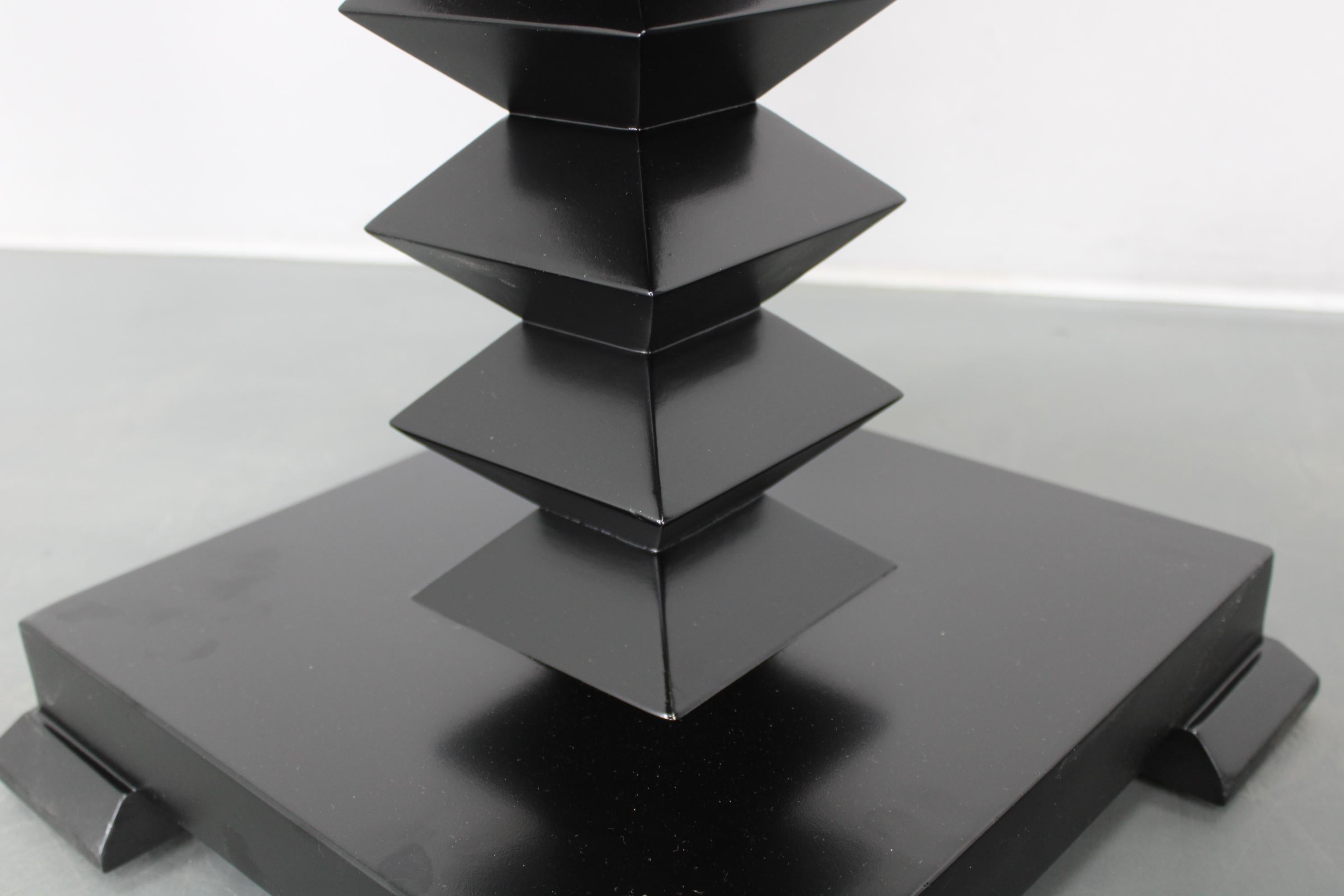 Set of 2 Czechoslovakian Cubist Style Side Tables, Veneer and Solid Wood, 1980s For Sale 7