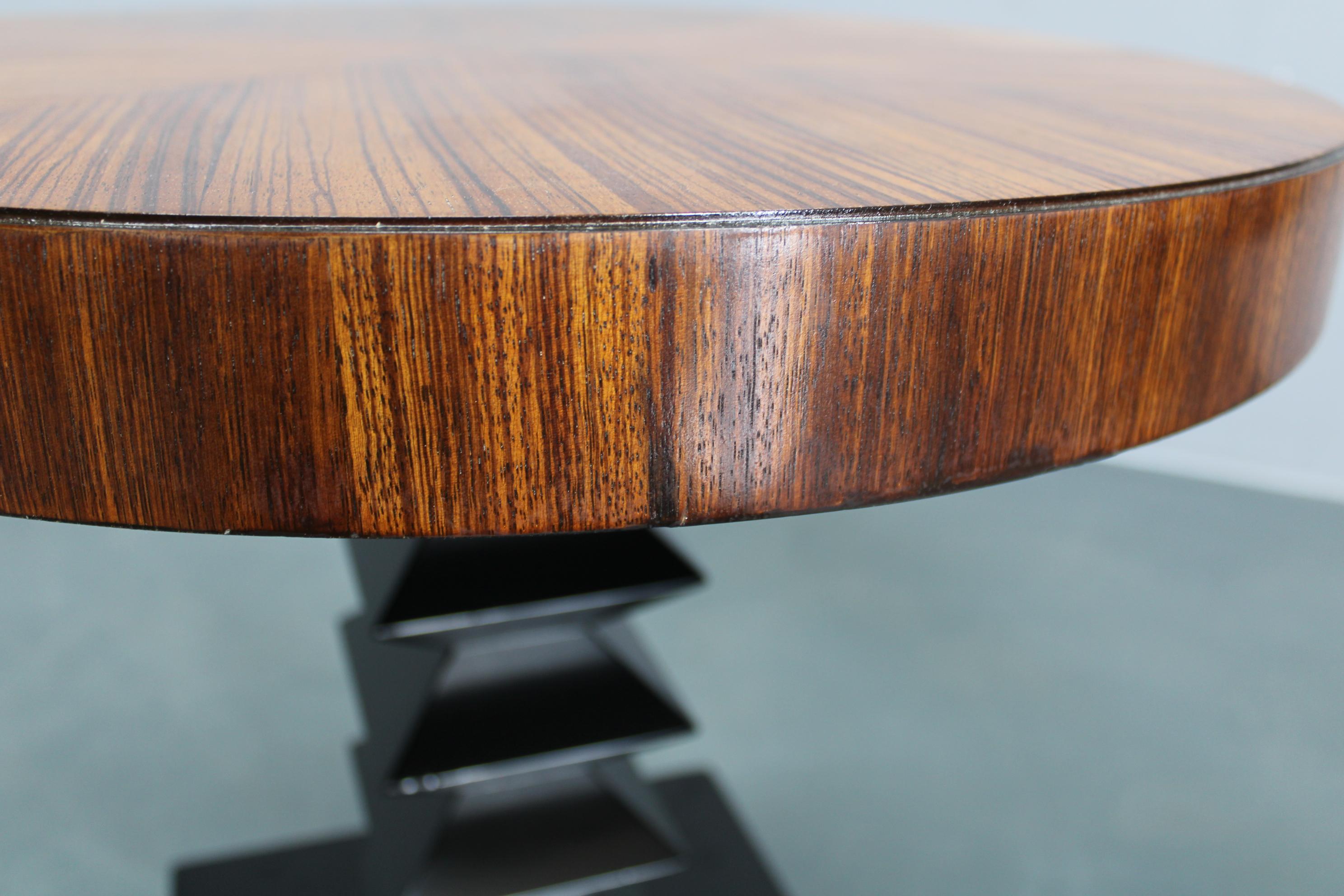 Set of 2 Czechoslovakian Cubist Style Side Tables, Veneer and Solid Wood, 1980s For Sale 2