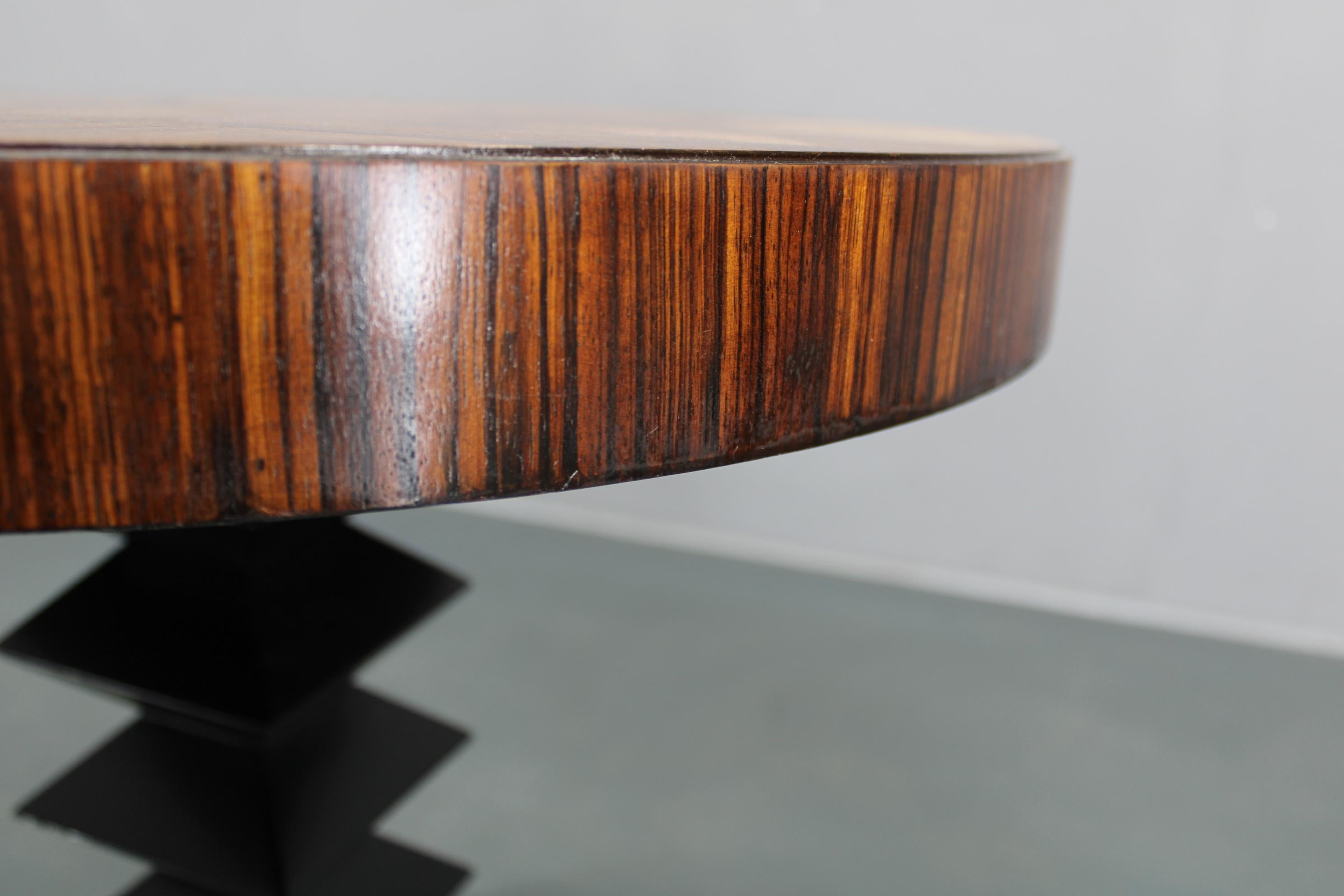 Set of 2 Czechoslovakian Cubist Style Side Tables, Veneer and Solid Wood, 1980s For Sale 3