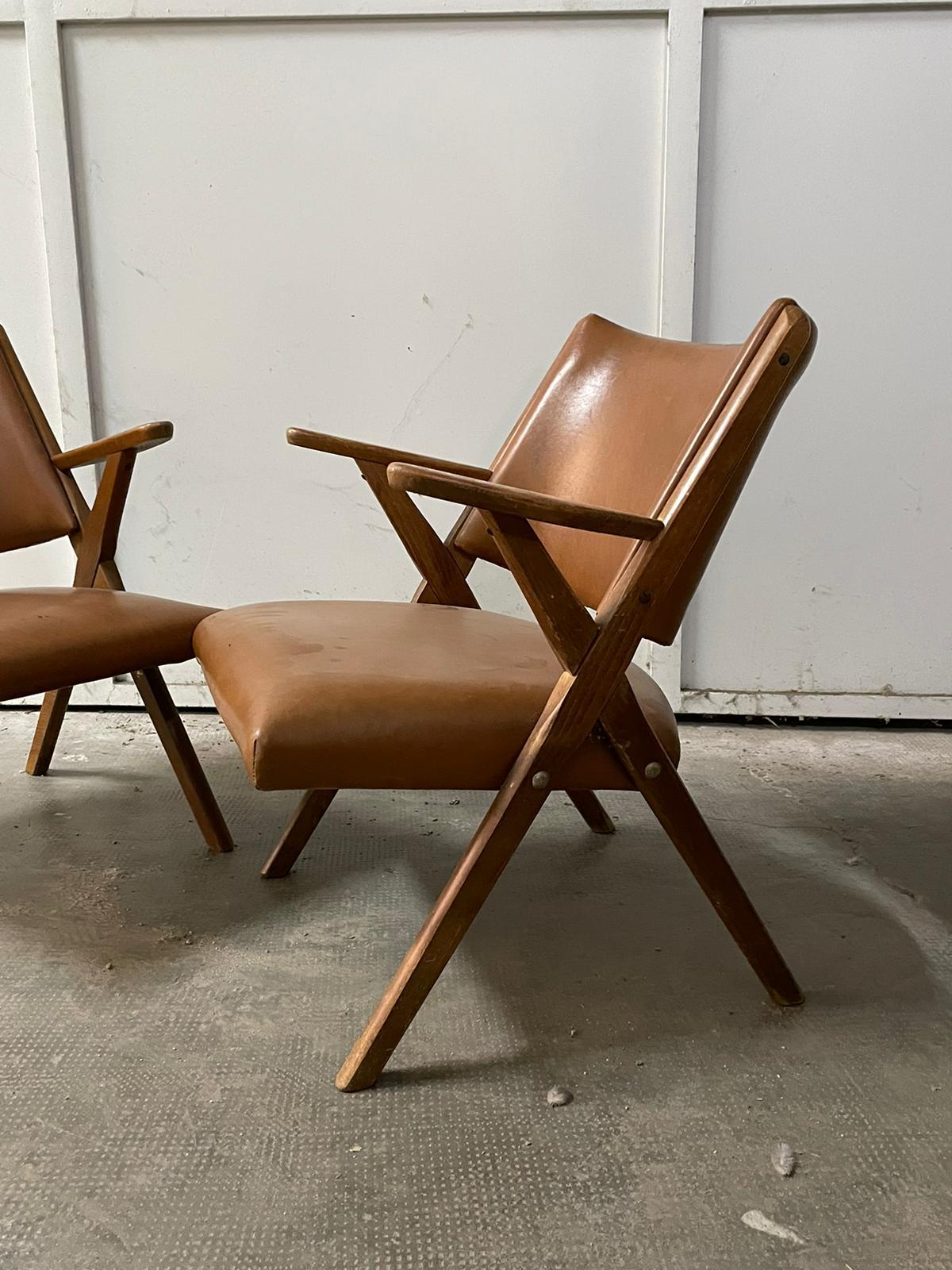 italien Ensemble de 2 fauteuils Dal Vera, Italie, années 1960 en vente