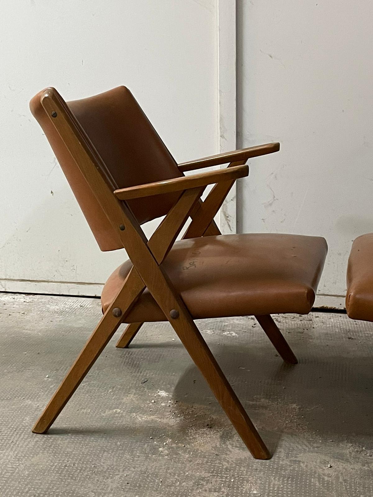 Ensemble de 2 fauteuils Dal Vera, Italie, années 1960 État moyen - En vente à SAN PIETRO MOSEZZO, NO