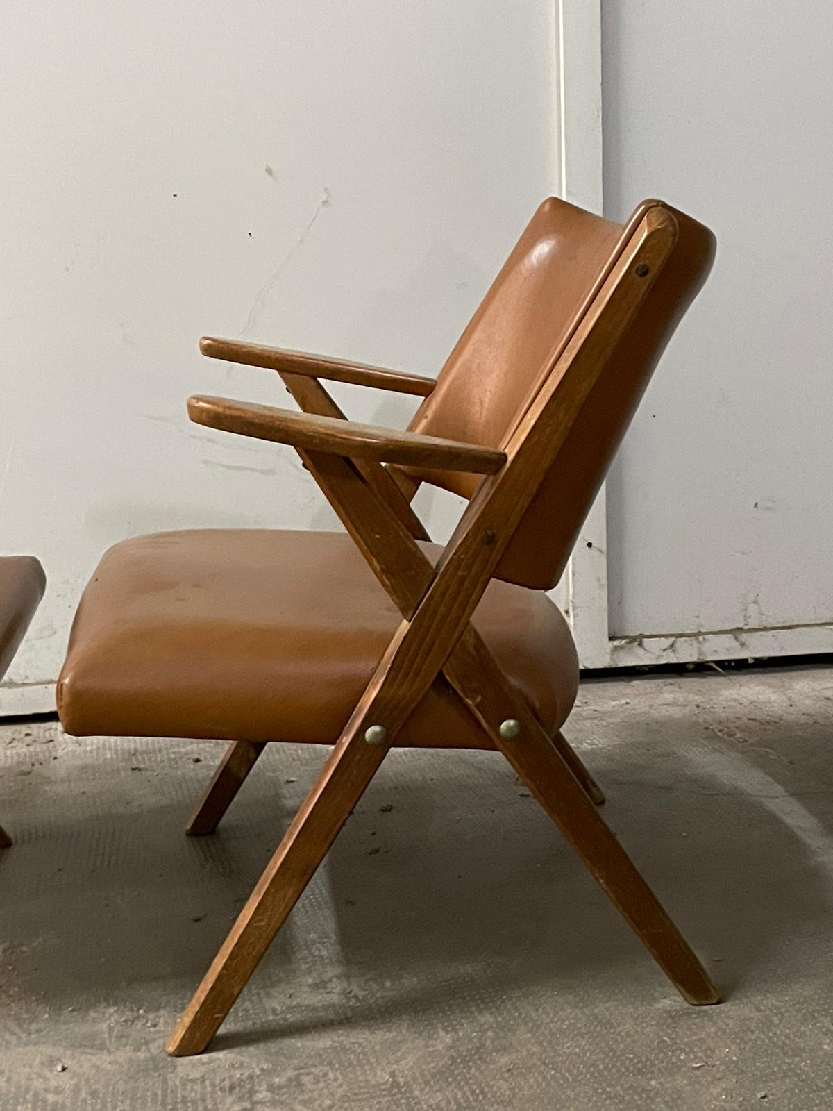 Milieu du XXe siècle Ensemble de 2 fauteuils Dal Vera, Italie, années 1960 en vente