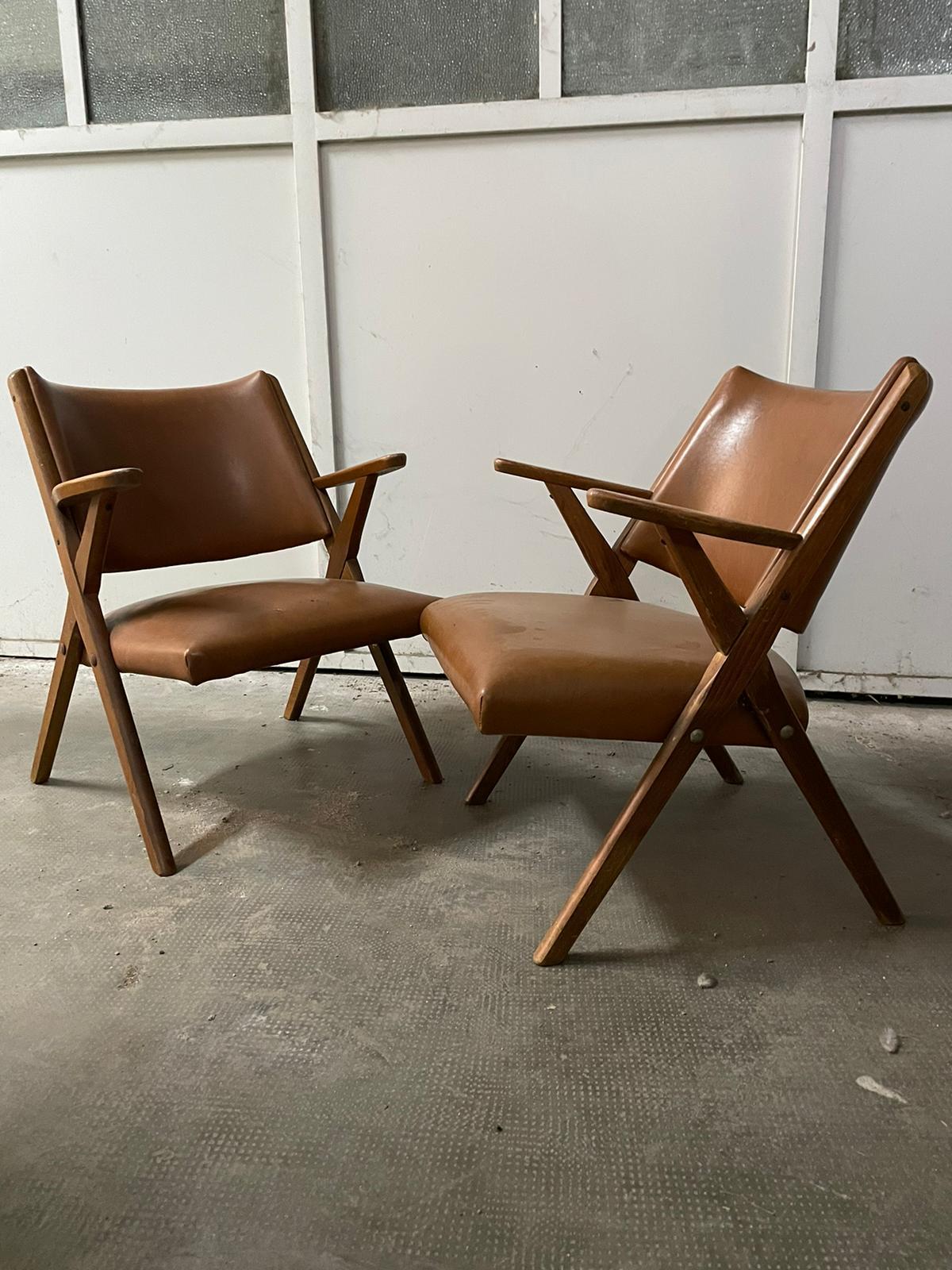 Mid-20th Century Set of 2 Dal Vera Armchairs, Italy, 1960s For Sale