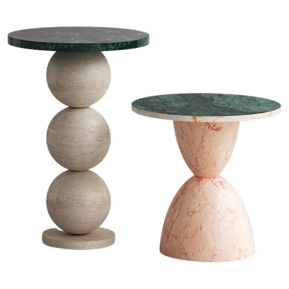 Set of 2 Dança and Boneca Side Tables by Gabriela Campos For Sale