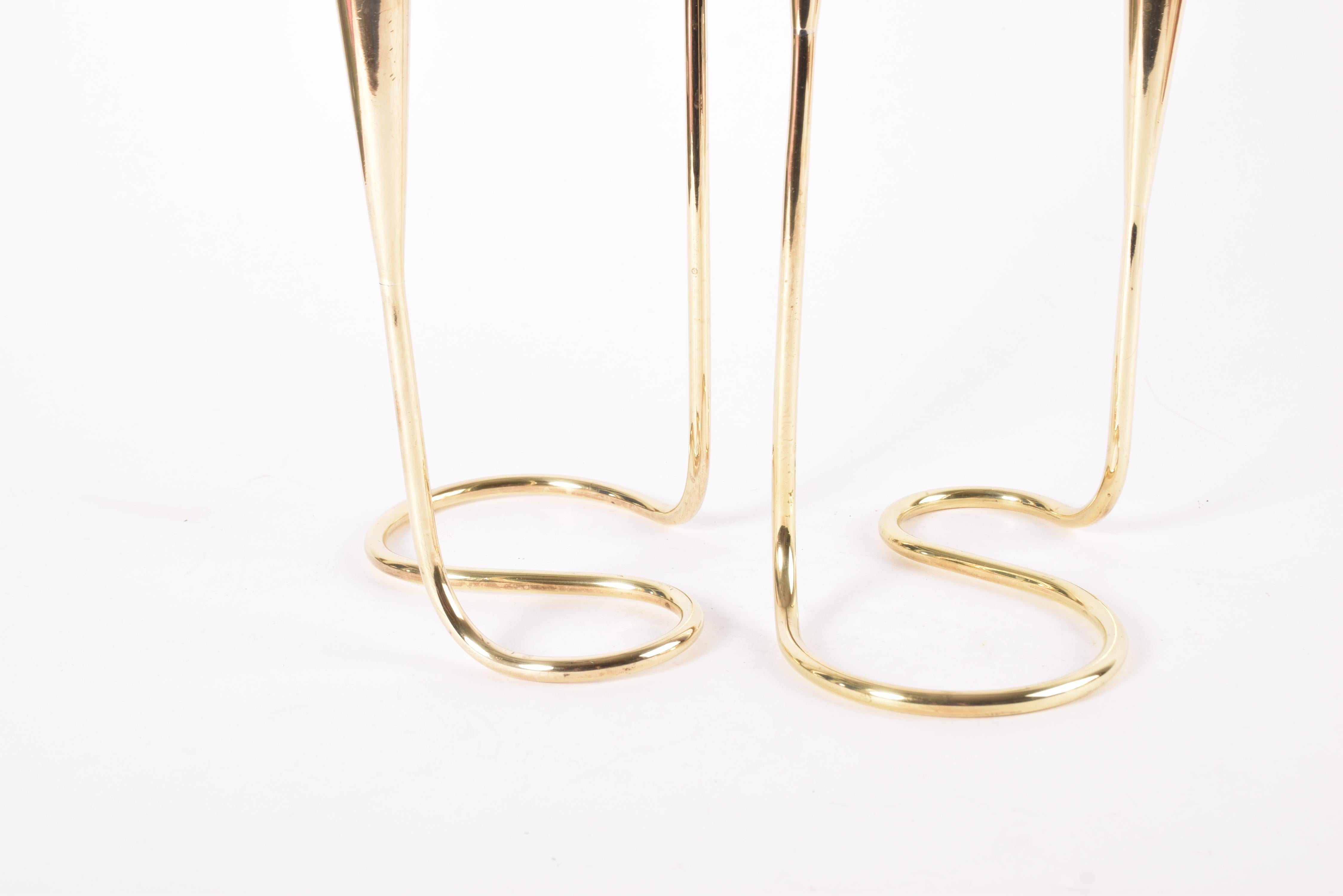 20th Century Set of 2 Danish Brass Serpentine Double Candlestick for Illums Bolighus 1960s