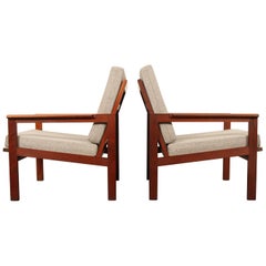 Set of 2 Danish Capella Lounge Chairs in Teak
