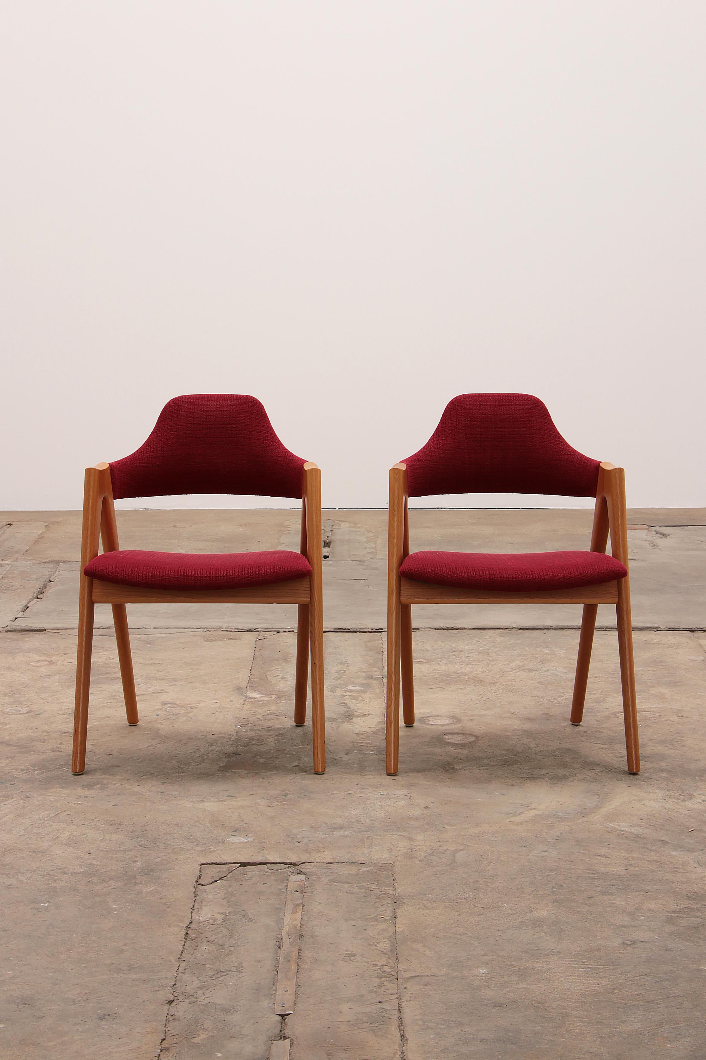 Set of 2 Danish Dining Table Chairs Model Compas Kai Kristiansen for Sva Mobler In Good Condition In Oostrum-Venray, NL