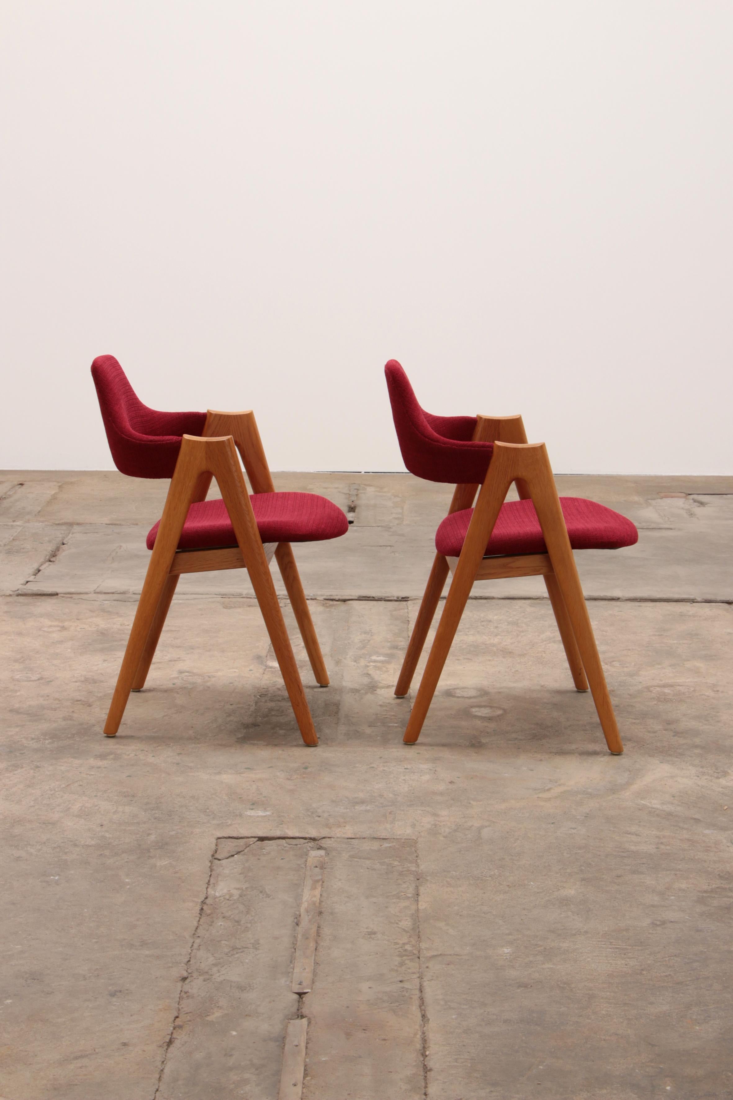 Set of 2 Danish Dining Table Chairs Model Compas Kai Kristiansen for Sva Mobler 1