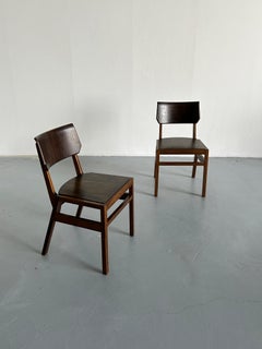 Set of 2 Danish Midcentury-Modern Solid Wood Vintage Dining Chairs, 1970s