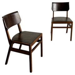 Set of 2 Danish Midcentury-Modern Solid Wood Used Dining Chairs, 1970s