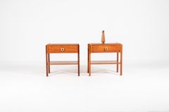Set of 2 Danish Mid-Century Teak Veneer Bedside Tables — 1960s