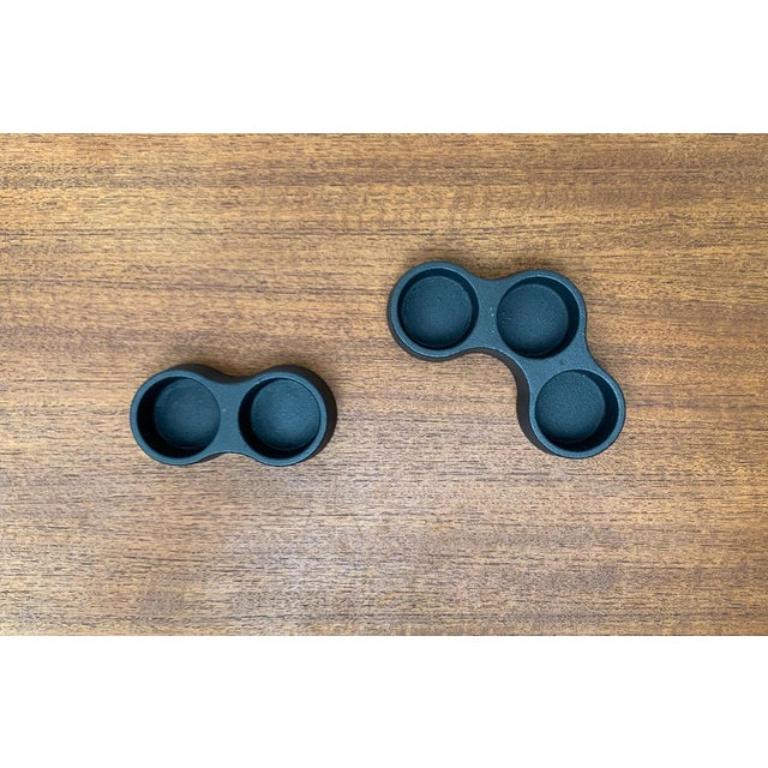 Danish Minimalist Metal Candleholders from Trip Trap, Set of 2, in Very Good conditions. Designed 1960 to 1969 This piece has an attribution mark.

Additional information:
Materials: Metal
Style: Mid-Century Modern
Country of Origin: Denmark
Color: