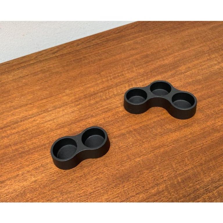 Mid-Century Modern Set of 2 Danish Minimalist Metal Candleholders from Trip Trap, 1960s For Sale