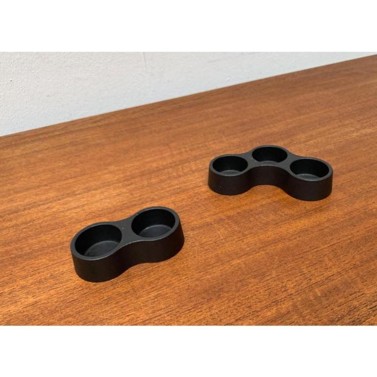 Set of 2 Danish Minimalist Metal Candleholders from Trip Trap, 1960s In Excellent Condition For Sale In Hamburg, DE