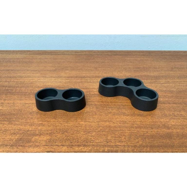 Set of 2 Danish Minimalist Metal Candleholders from Trip Trap, 1960s For Sale 1