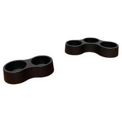 Set of 2 Danish Minimalist Metal Candleholders from Trip Trap, 1960s