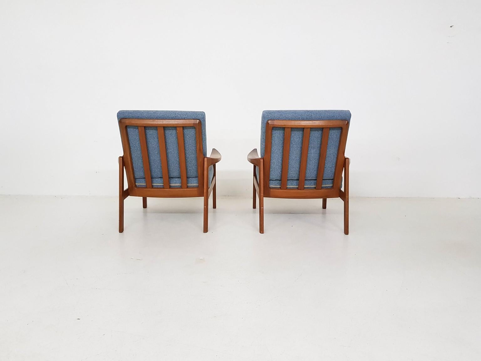 Set of 2 Danish Modern Teak Lounge or Armchairs, Denmark, 1960s In Good Condition In Amsterdam, NL