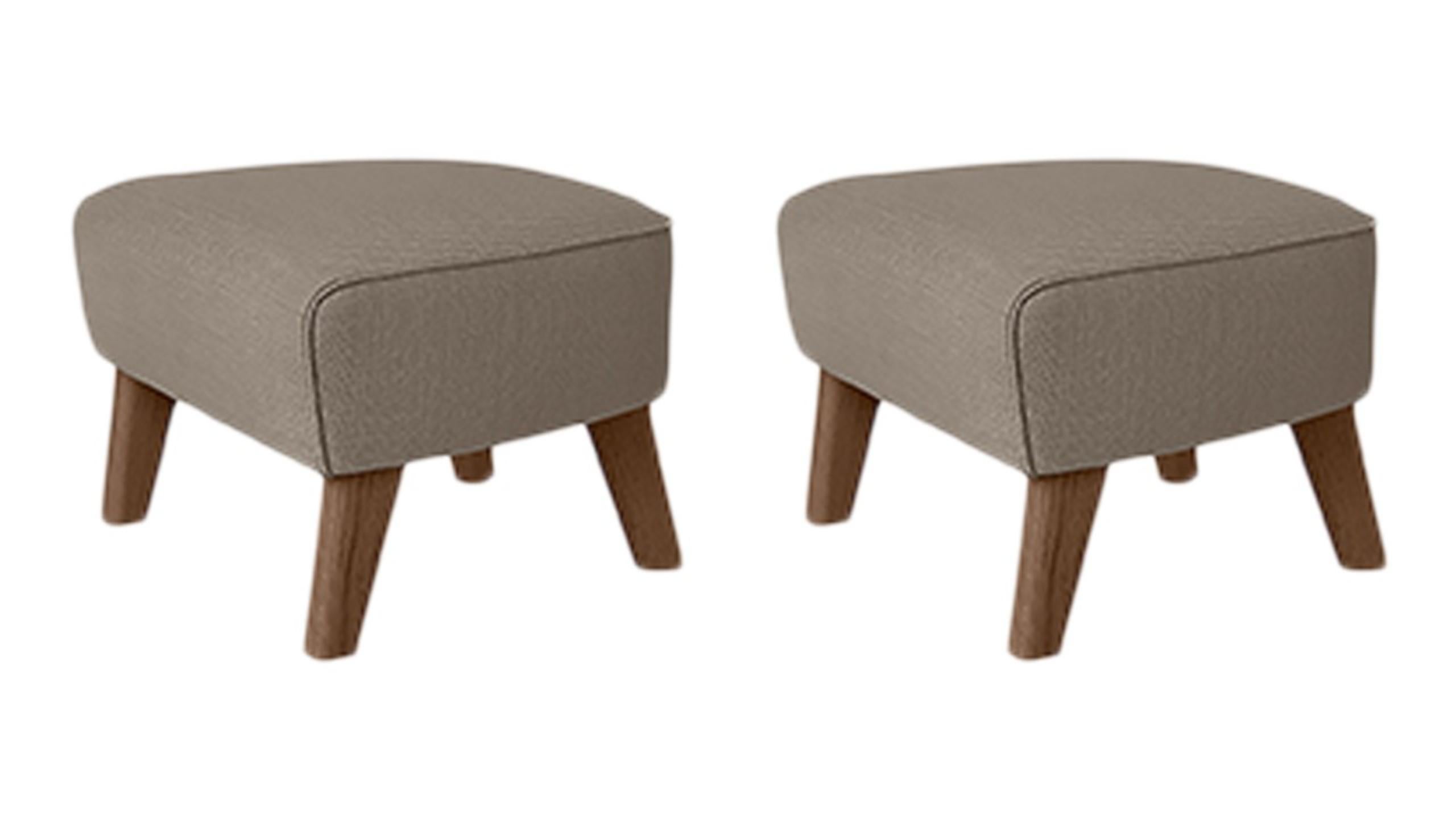Set of 2 dark beige, smoked oak Raf Simons Vidar 3 my own chair footstool by Lassen
Dimensions: W 56 x D 58 x H 40 cm 
Materials: Textile
Also Available: Other colors available.

The My Own Chair Footstool has been designed in the same spirit
