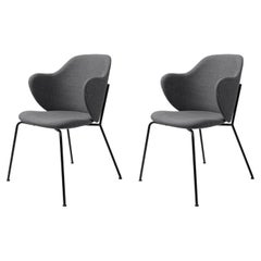 Set Of 2 Dark Grey Fiord Lassen Chairs by Lassen