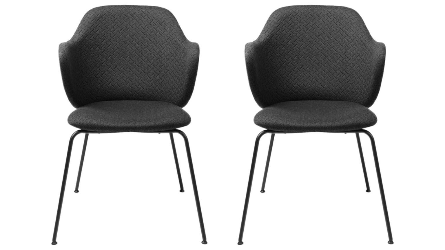 Set of 2 dark grey Jupiter Lassen chairs by Lassen
Dimensions: W 58 x D 60 x H 88 cm 
Materials: Textile

The Lassen Chair by Flemming Lassen, Magnus Sangild and Marianne Viktor was launched in 2018 as an ode to Flemming Lassen’s uncompromising