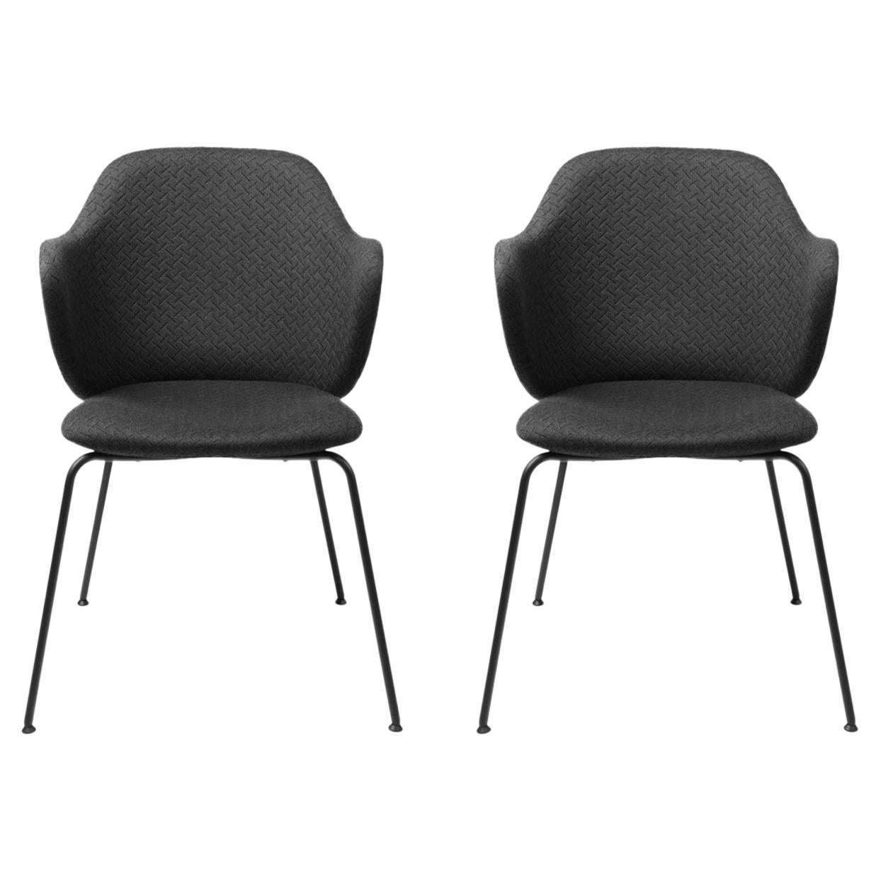 Set of 2 Dark Grey Jupiter Lassen Chairs by Lassen For Sale