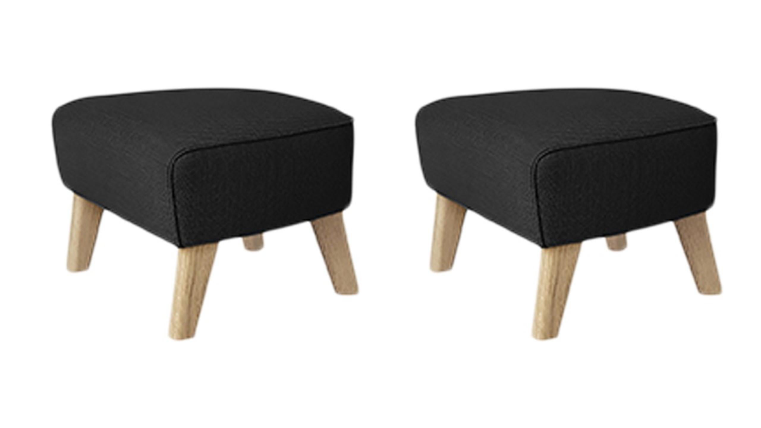 Set of 2 dark grey, natural oak Raf Simons Vidar 3 My Own Chair footstool by Lassen
Dimensions: w 56 x d 58 x h 40 cm 
Materials: textile, oak.
Also available: other colors available.

The My Own Chair footstool has been designed in the same