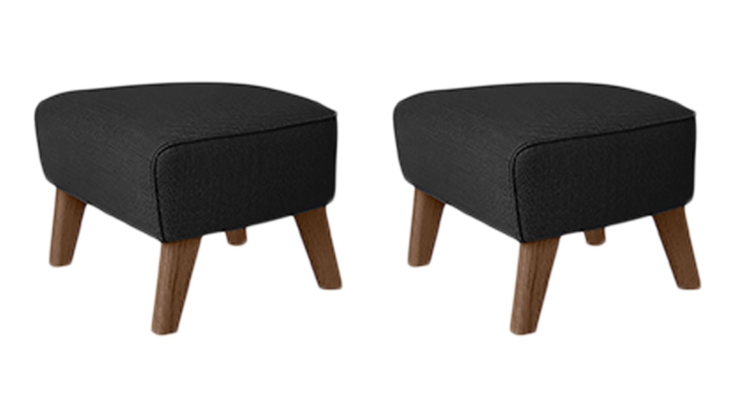 Set of 2 dark grey, smoked oak RafSimonsVidar3 my own chair footstool by Lassen
Dimensions: W 56 x D 58 x H 40 cm 
Materials: Textile
Also available: Other colors available

The my own chair footstool has been designed in the same spirit as