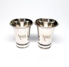Set of 2 David Andersen 830 Silver Norwegian American Line Souvenir Cups