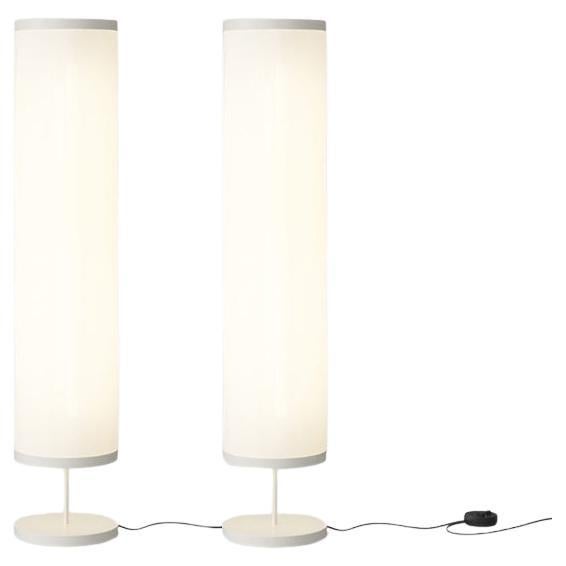 Set of 2 David Thulstrup Isol Floor Lamp 30/126 Cream for Astep For Sale