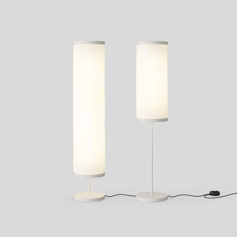 Isol Floor Lamp
Design by David Thulstrup

Specifications: Isolators
Typology: Floor
Materials: Aluminium Structure, Acoustic Absorbent Fabric Diffuser with Snowsound® Technology
Dimensions: Ø 300 x H 1480 mm 
Diffuser diameter: Ø 300 mm x 760 mm +