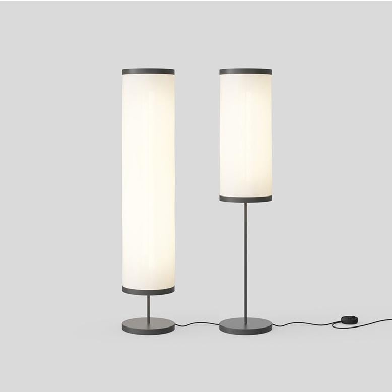 Isol Floor Lamp
Design by David Thulstrup

Specifications: Isolators
Typology: Floor
Materials: Aluminium Structure, Acoustic Absorbent Fabric Diffuser with Snowsound® Technology
Dimensions: Ø 300 x H 1480 mm 
Diffuser diameter: Ø 300 mm x 760 mm +